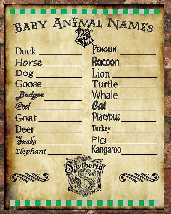 Harry Potter Baby Shower Games Free Printable