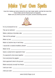 Harry Potter Printable Activities