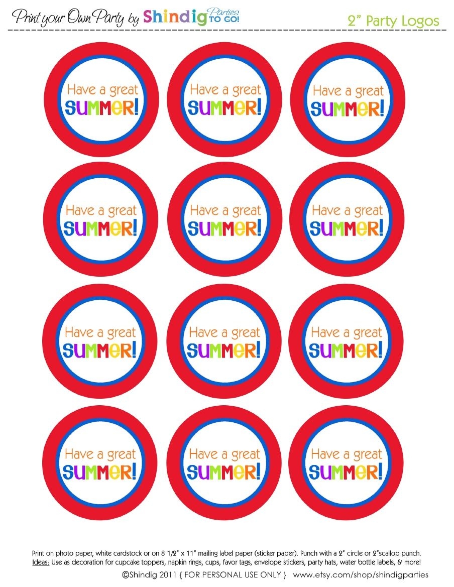 Have A Great Summer Printable Tags Free