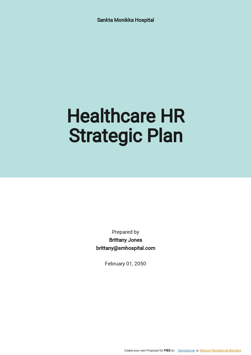 Healthcare HR Strategic Plan Template Google Docs Word Apple Pages 
