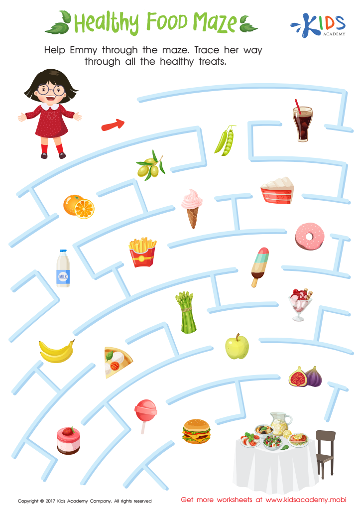 Healthy Food Maze Printable Free Printout For Children