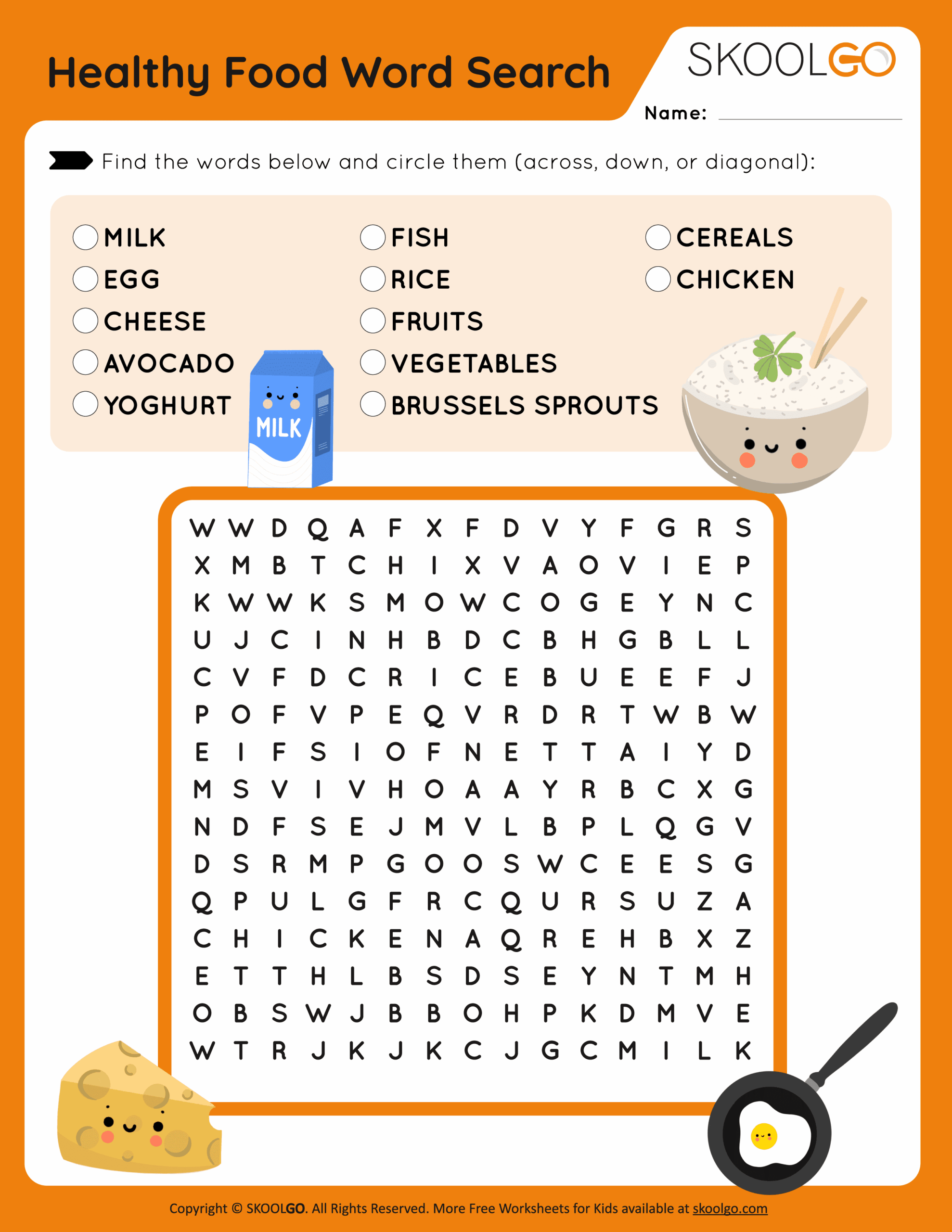 free printable healthy food games