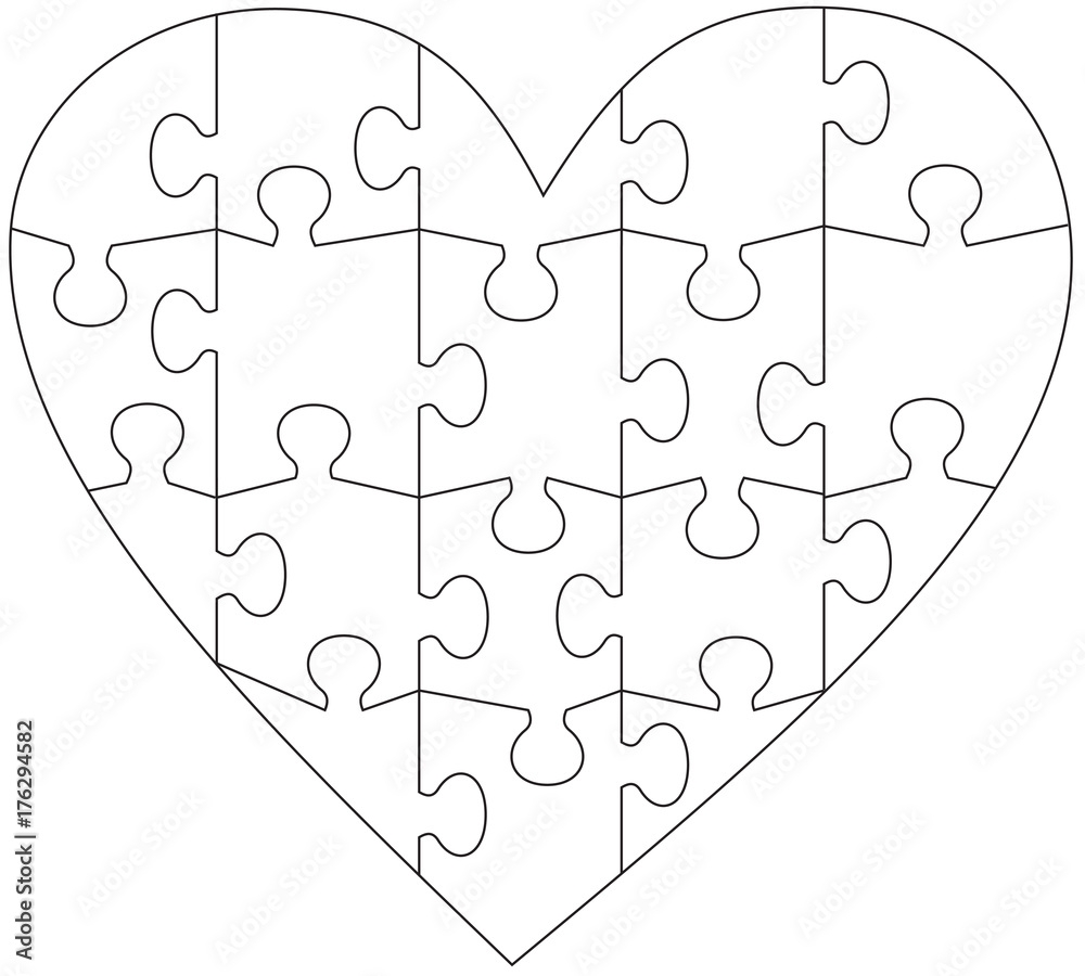 heart shaped puzzle template