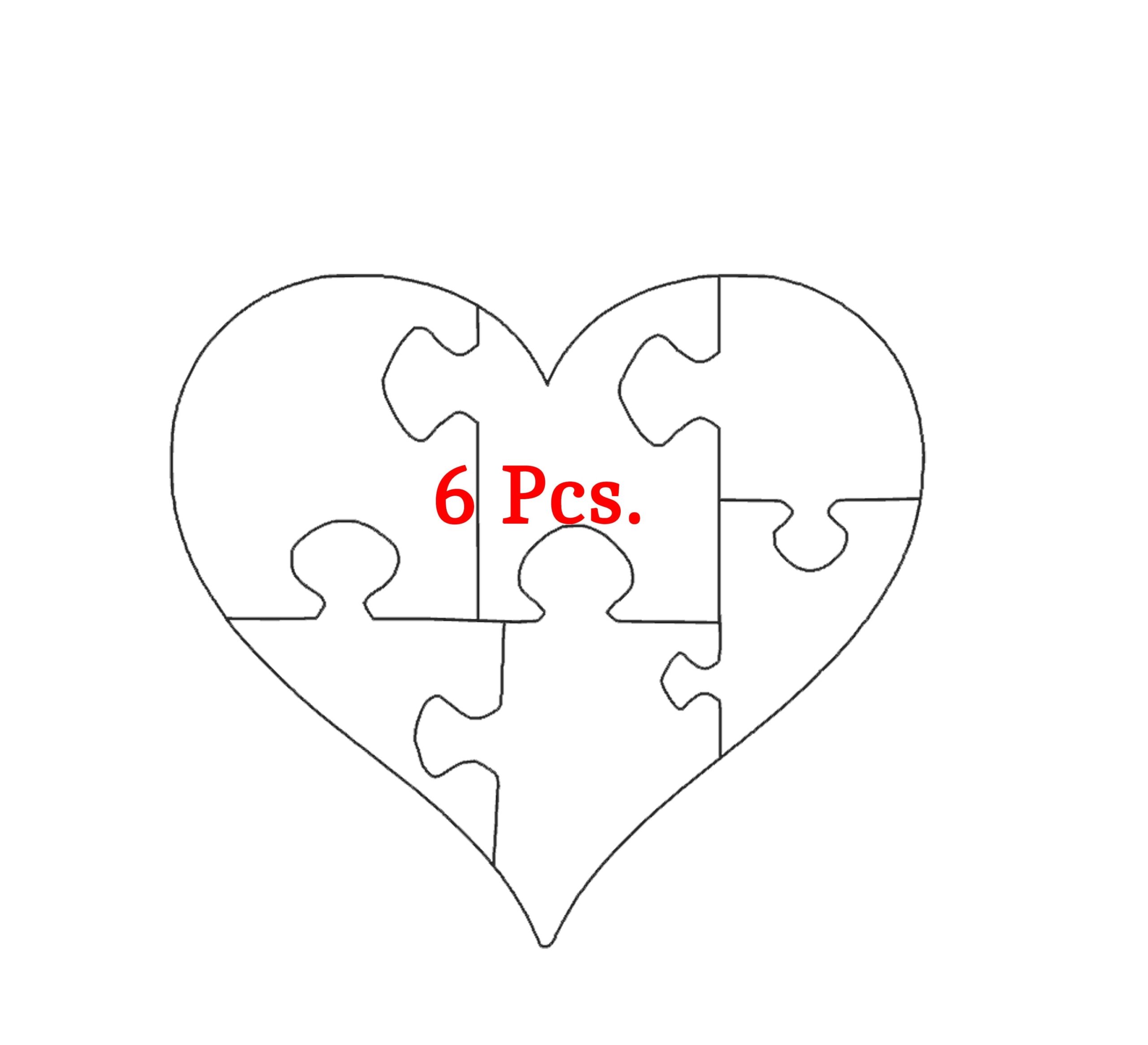 heart shape puzzle template