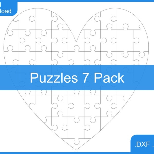 Heart Shape Puzzle Template Etsy