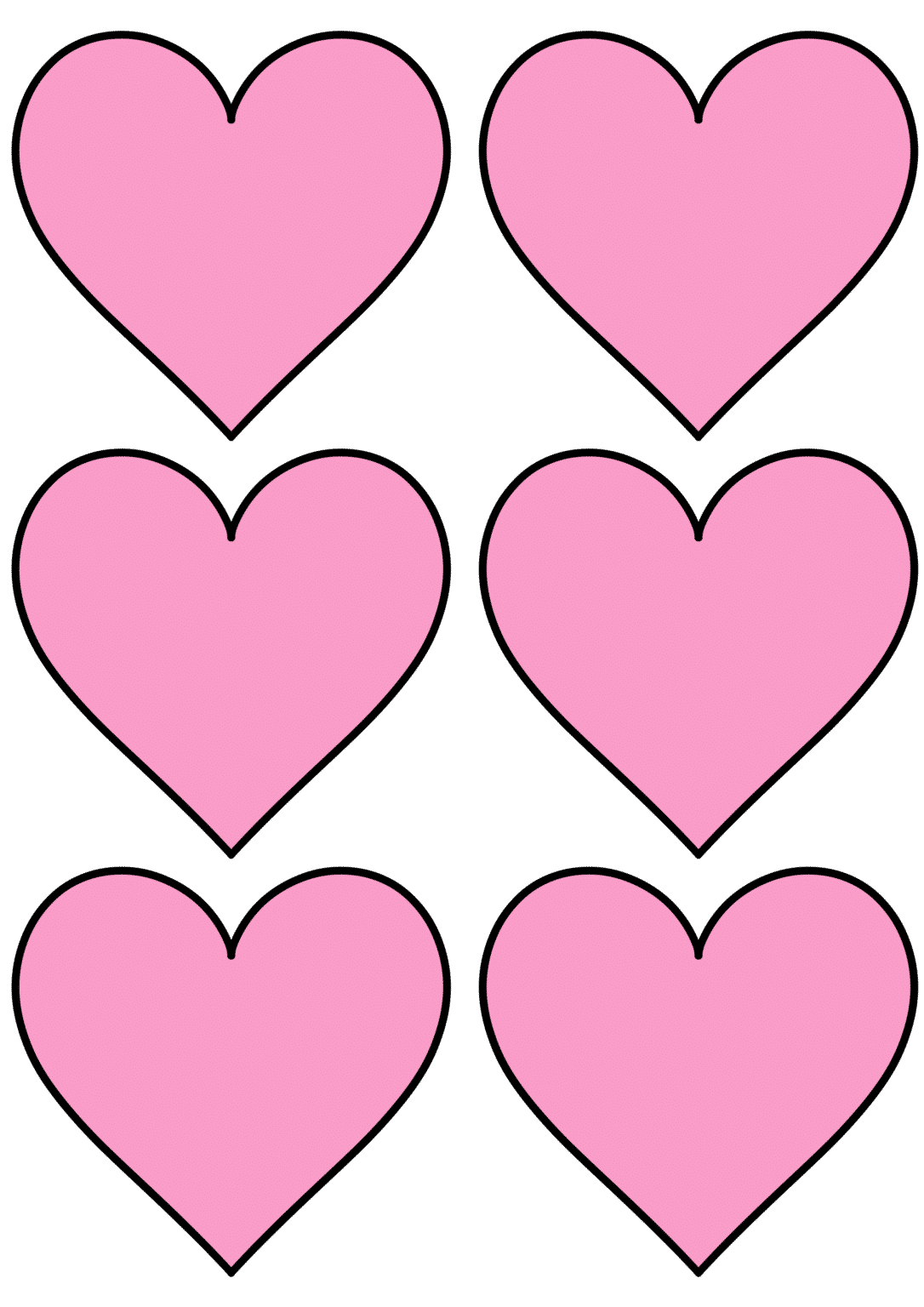 Hearts Free Printable Shapes