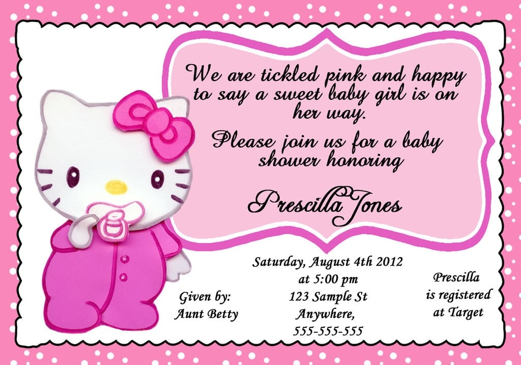 Hello Kitty Baby Shower Invitation Printable Free