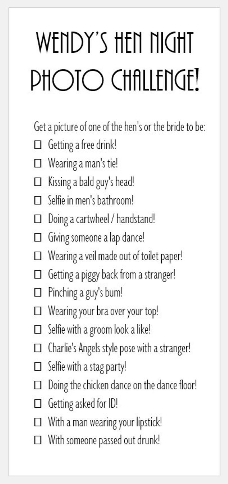 free printable hen night party games