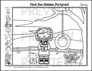 spring hidden pictures printable