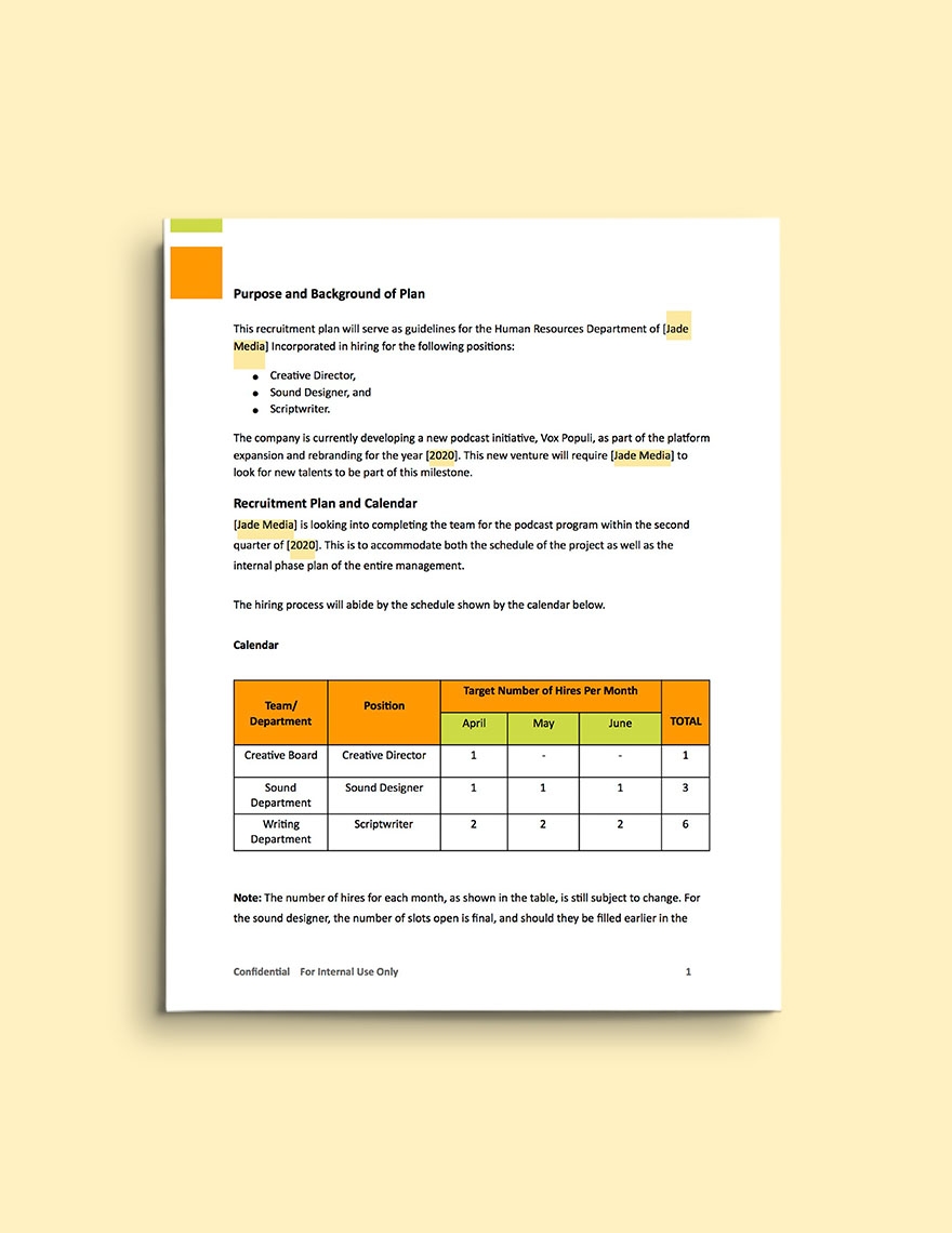 hiring plan template