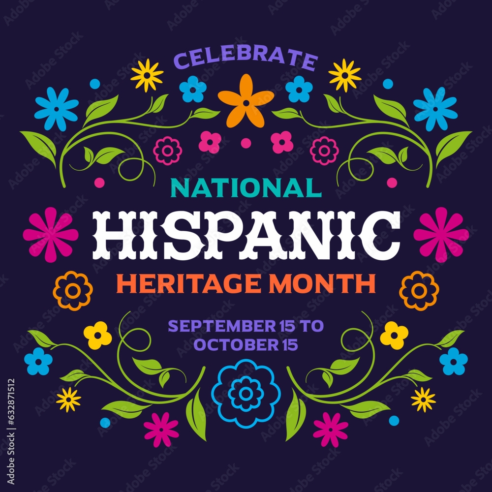 Hispanic American Heritage Month Web Banner Vector Post Poster 