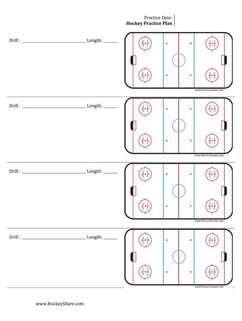 Hockey Practice Sheeyts Fill Online Printable Fillable Regarding 