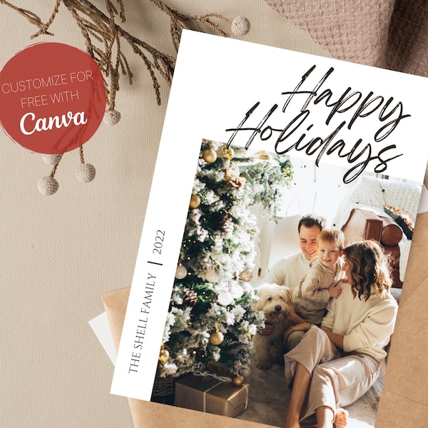 printable holiday card template
