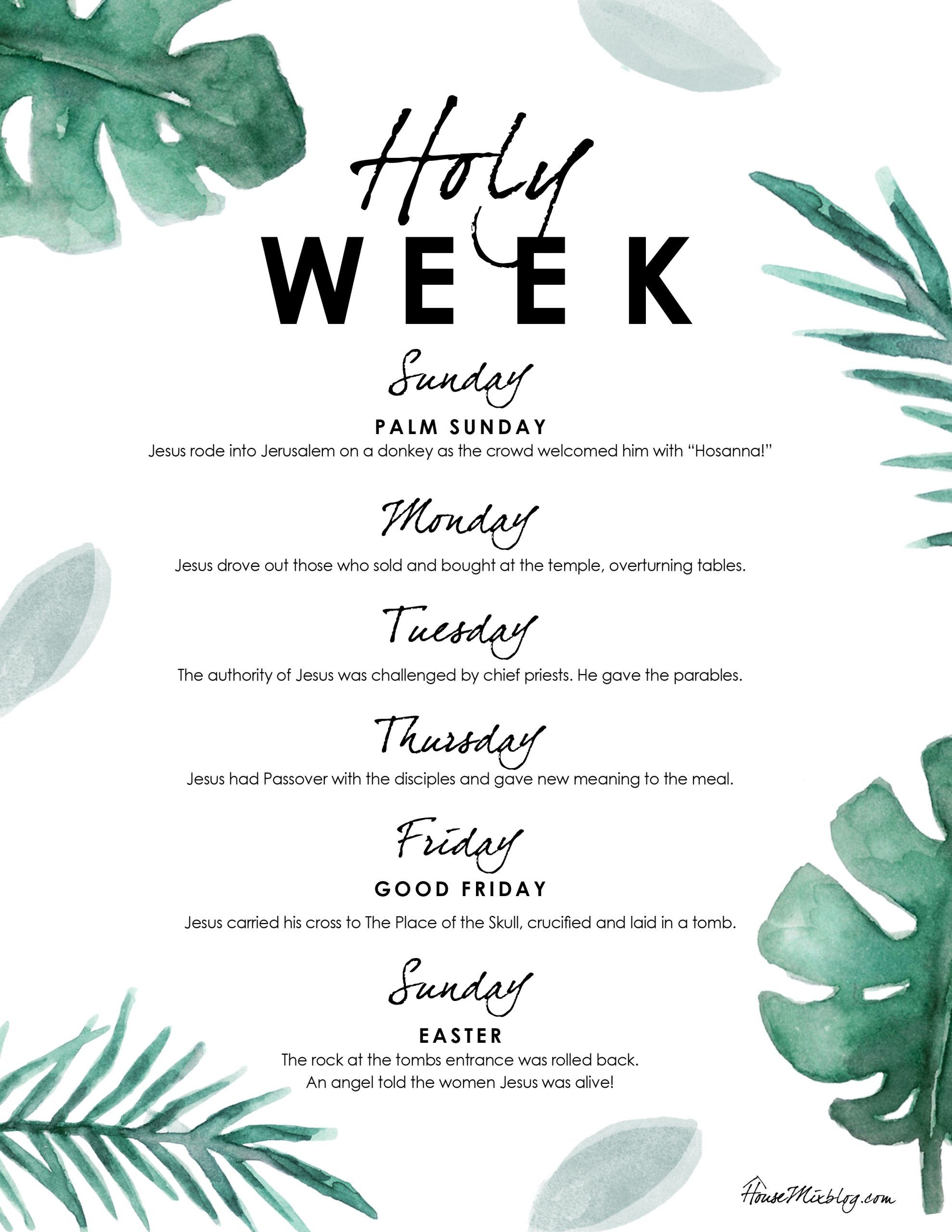 holy week activities printable