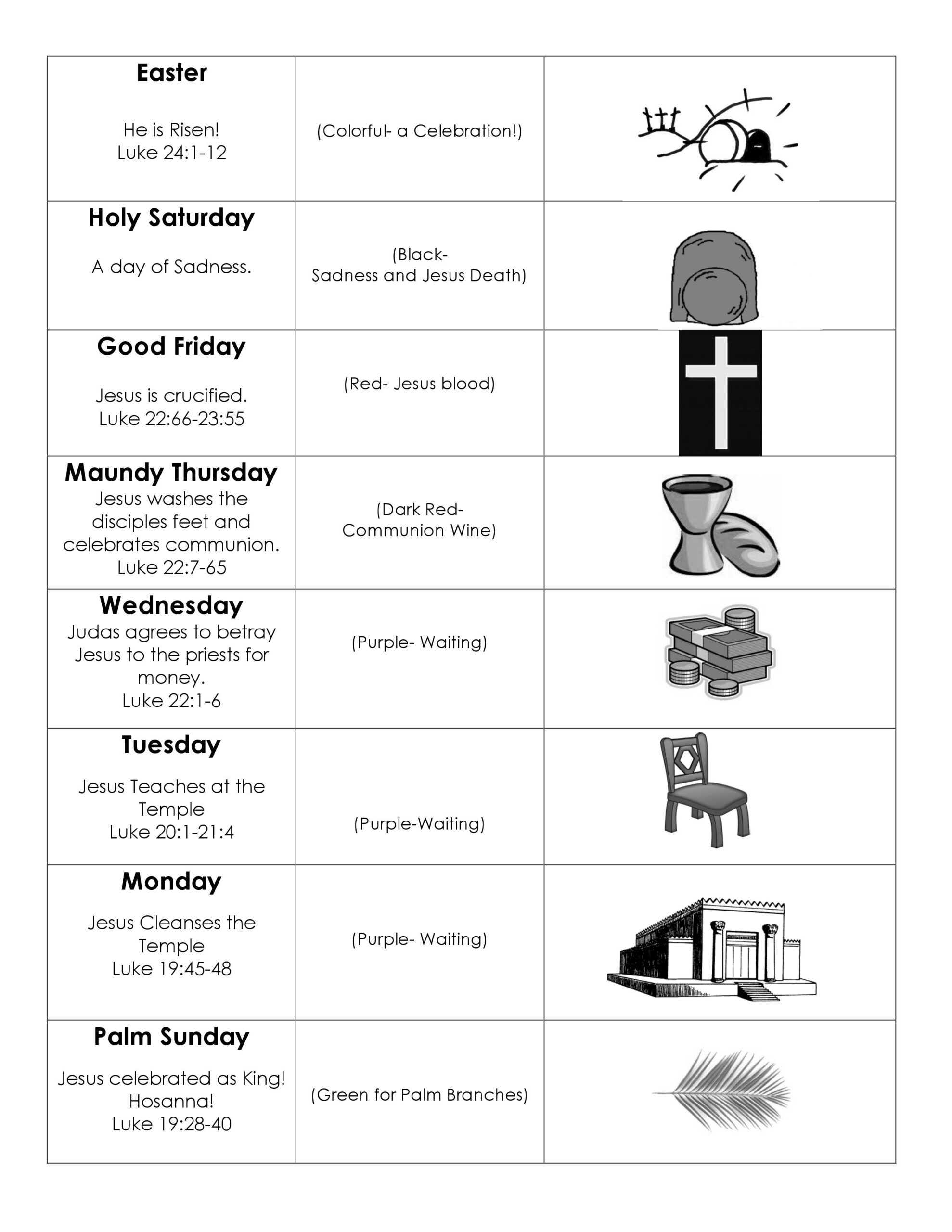 Holy Week Activities Printable