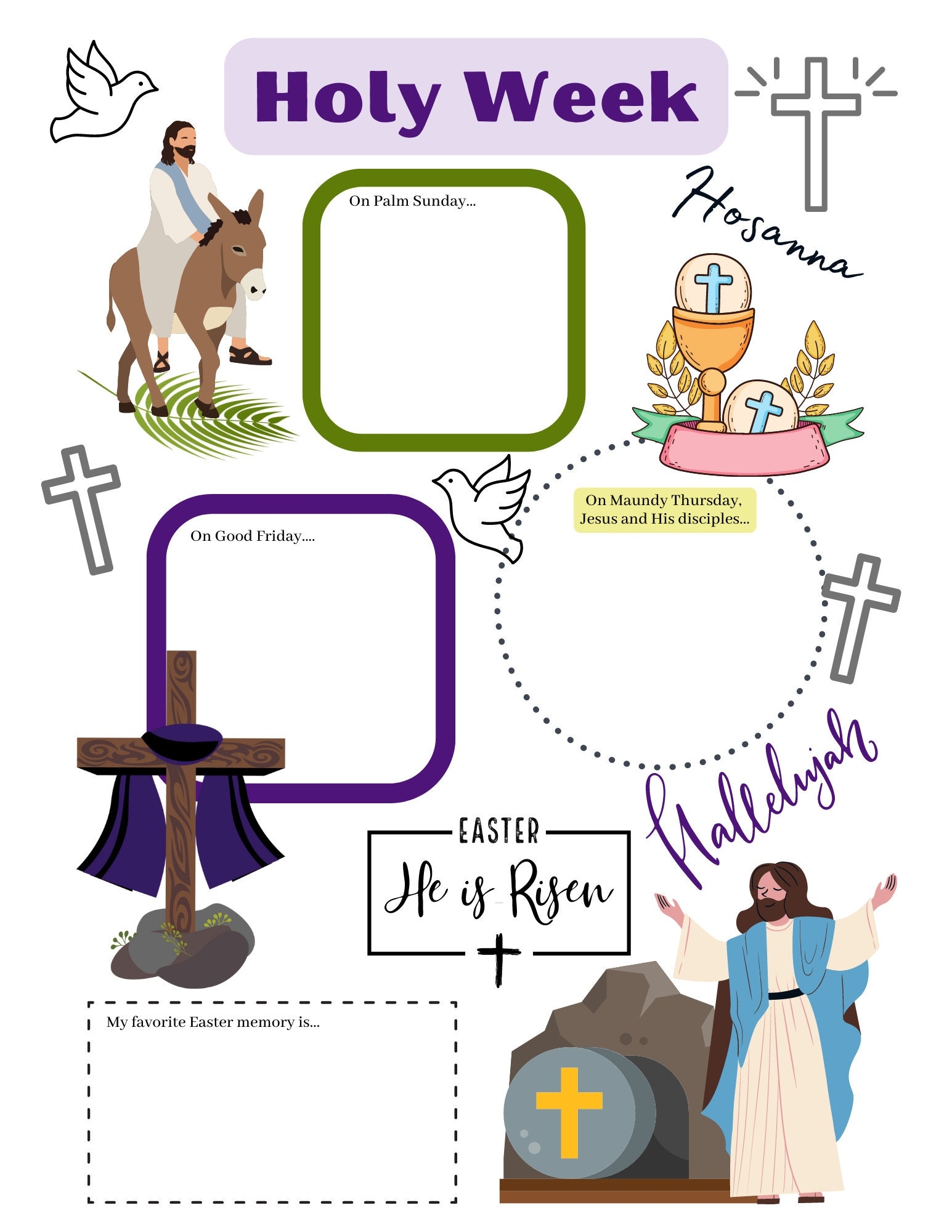 Holy Week Kids Printable Activities Easter Activities For Kids 