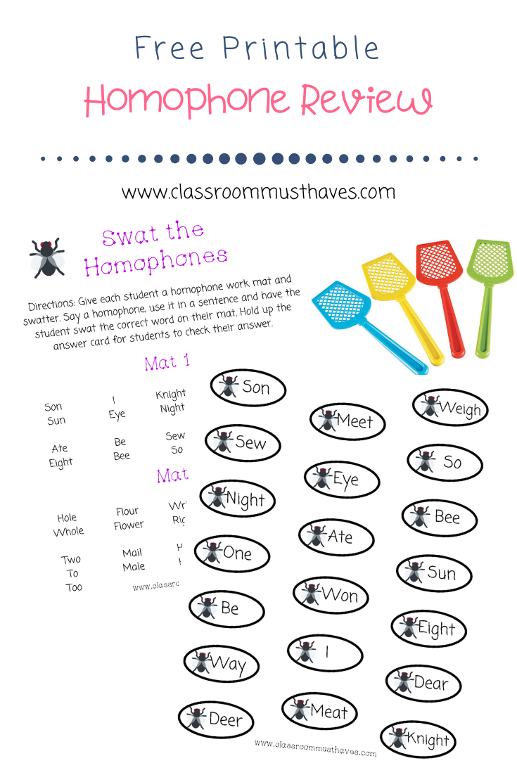 Homophone Review Activity Classroom Must Haves