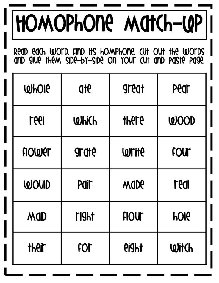 free printable homophone games