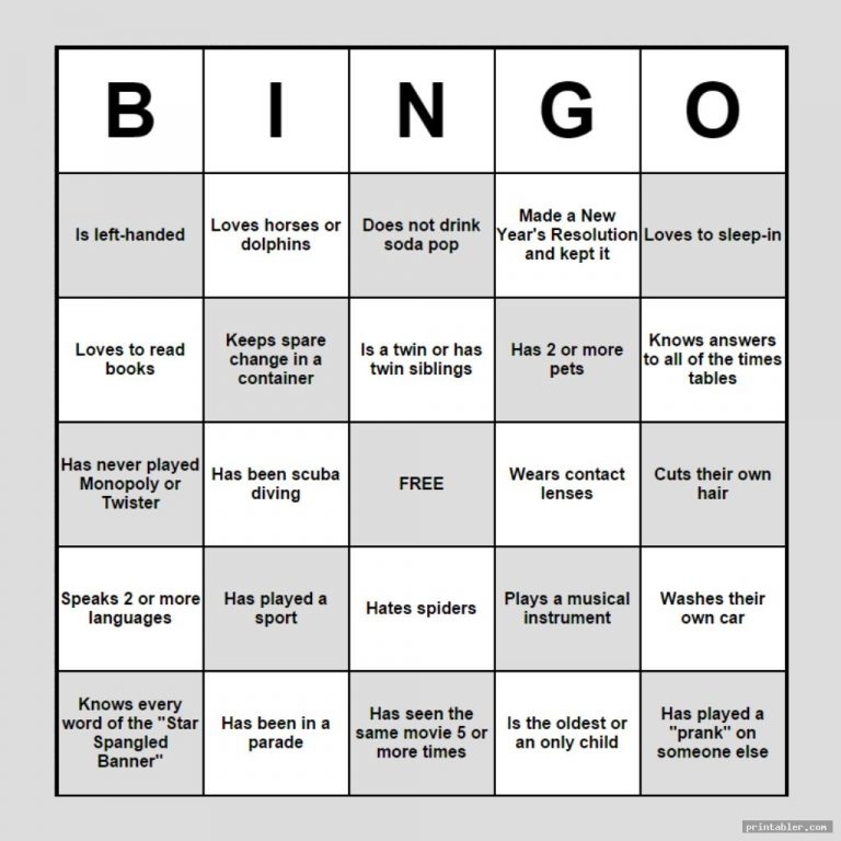 Housewarming Games Printable Printabler Printable Bingo Cards