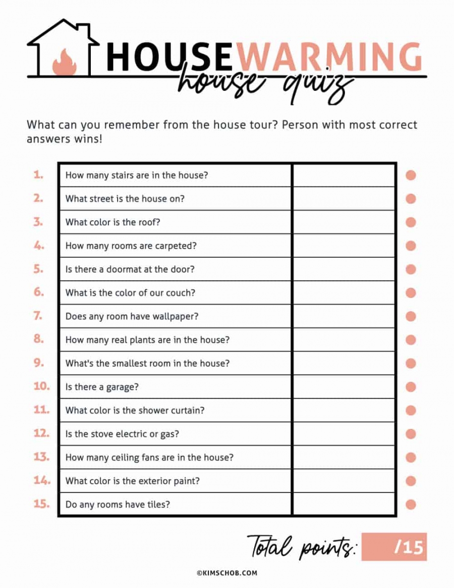 Housewarming Party Free Printable Housewarming Games FREE Printable A Z