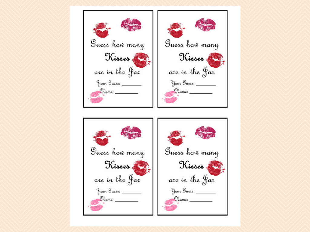 How Many Kisses Game Free Printable Free Printable