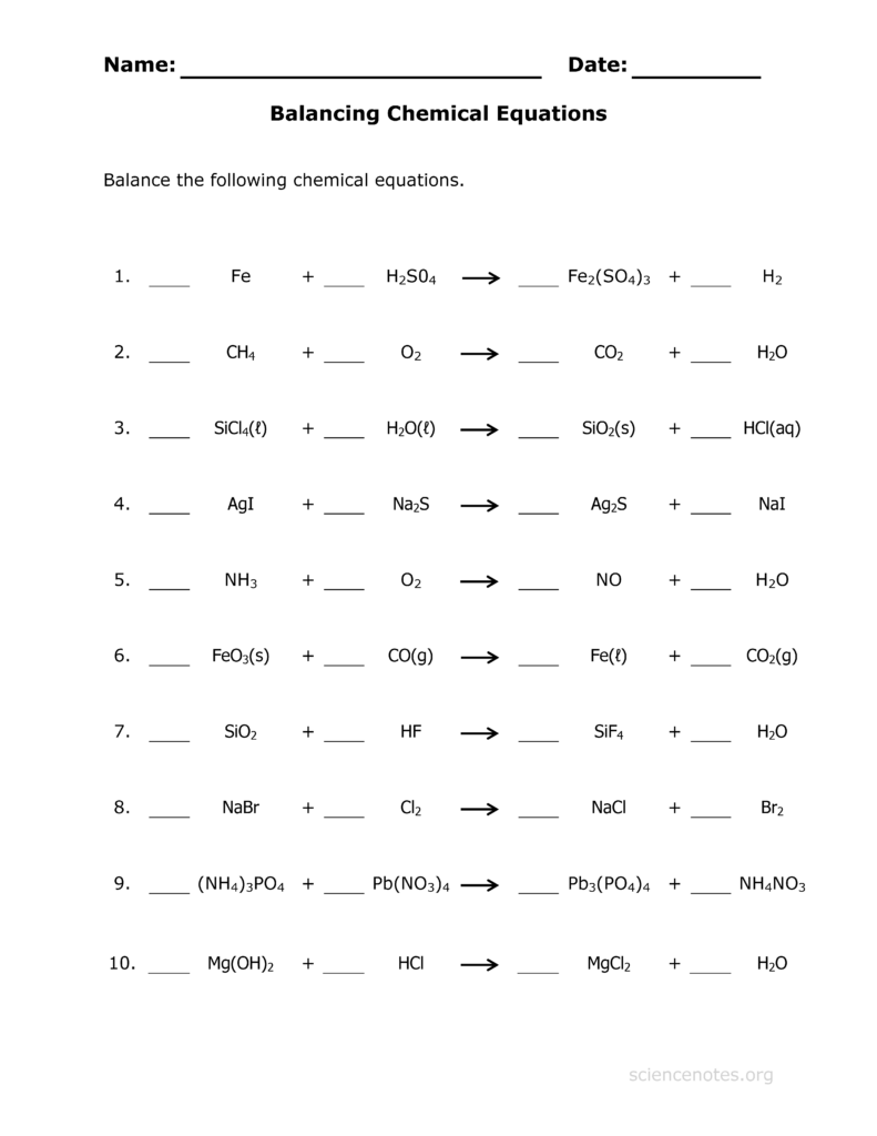 How To Balance Equations Worksheet Equations Worksheets