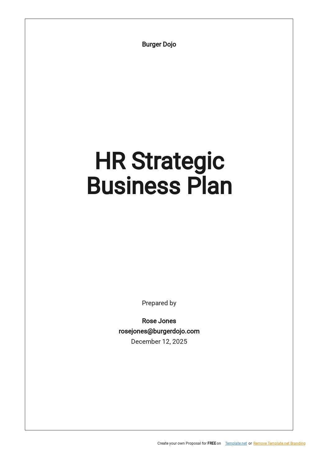 HR Strategic Business Plan Template Google Docs Word Apple Pages