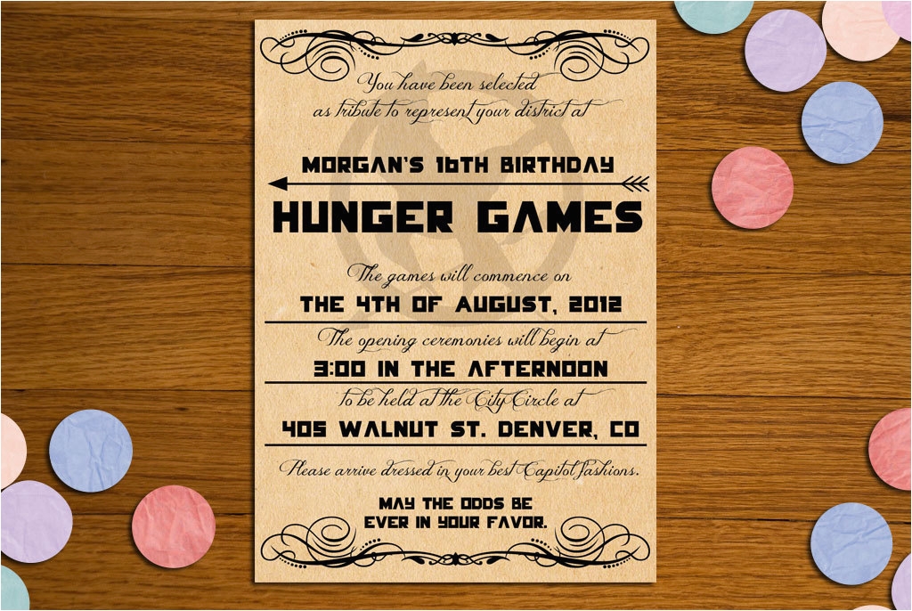 Hunger Games Birthday Invitations 6 Best Images Of Hunger Games