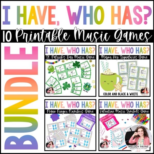 I Have Who Has Bundle Of 10 Printable Music Games For Piano Lessons
