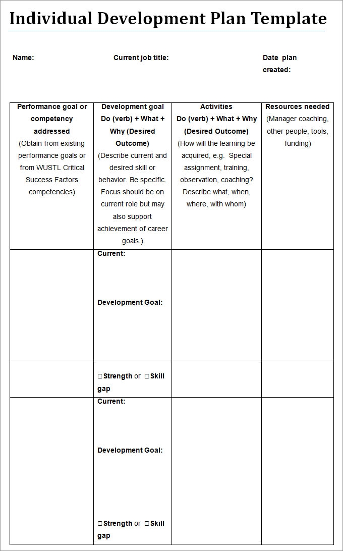 Individual Development Plan Template 15 Free PDF Word Documents 