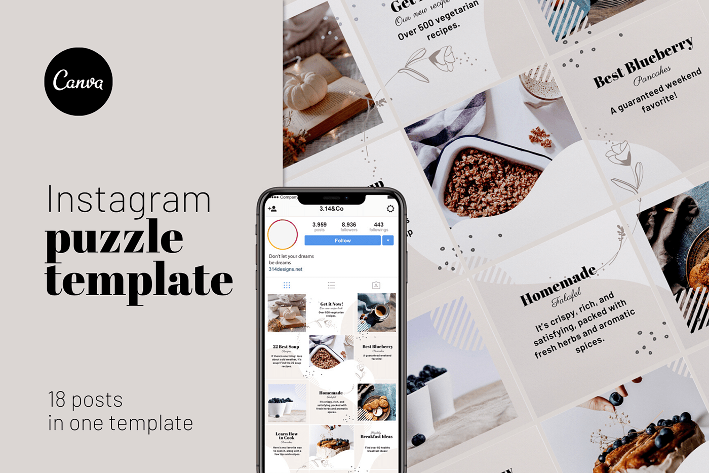 Instagram Puzzle Grid CANVA Template Behance