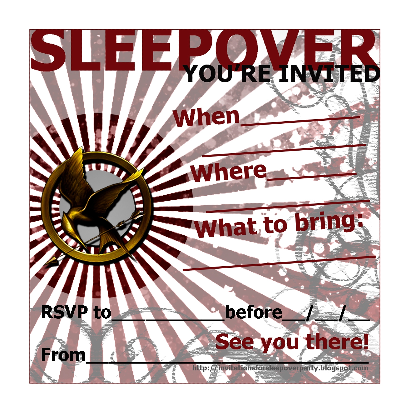 INVITATIONS FOR SLEEPOVER PARTY