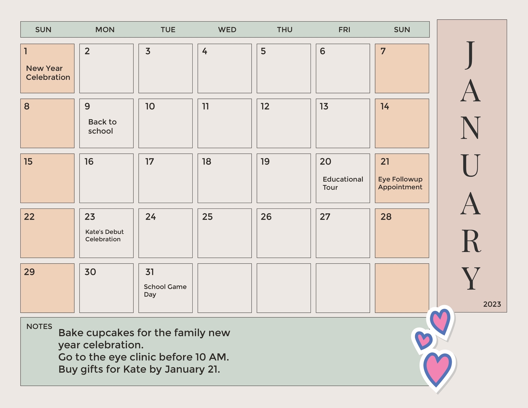 January 2025 Calendar Printable Cute 2025 Mila Yara