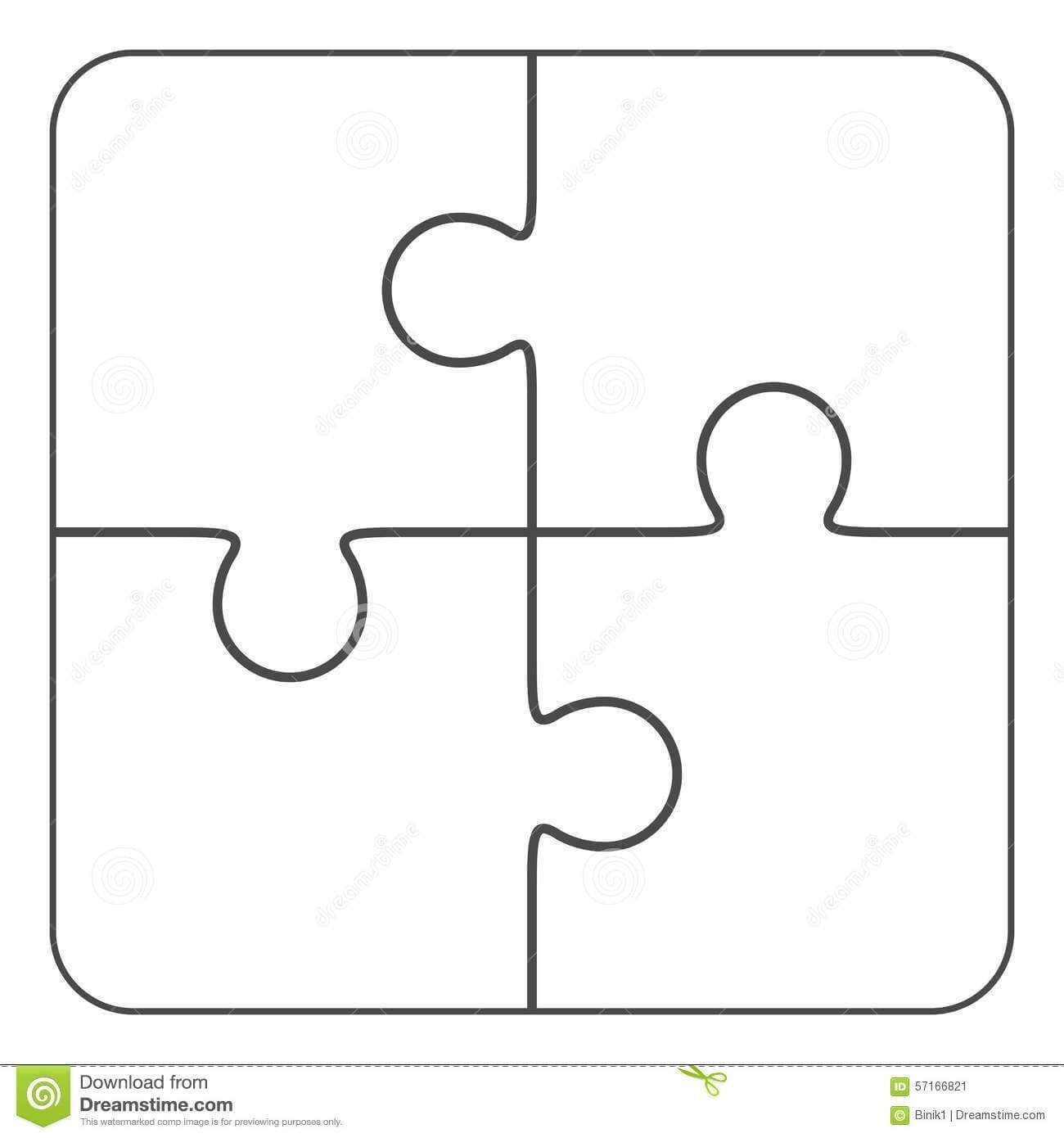 four piece puzzle template
