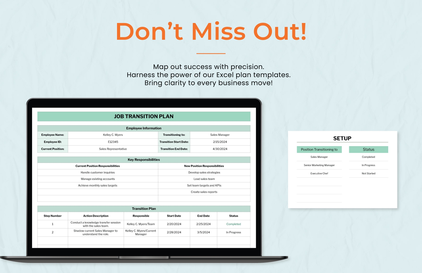 Job Transition Plan Template In Excel Google Sheets Download 