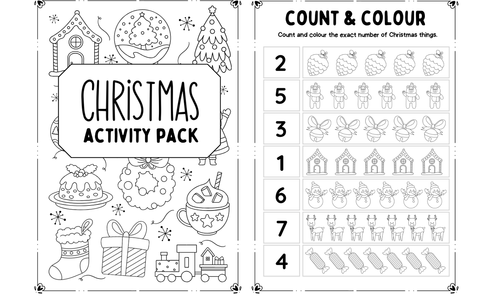 Kids Christmas Activities FREE Printable Activity Booklet Worksheets 
