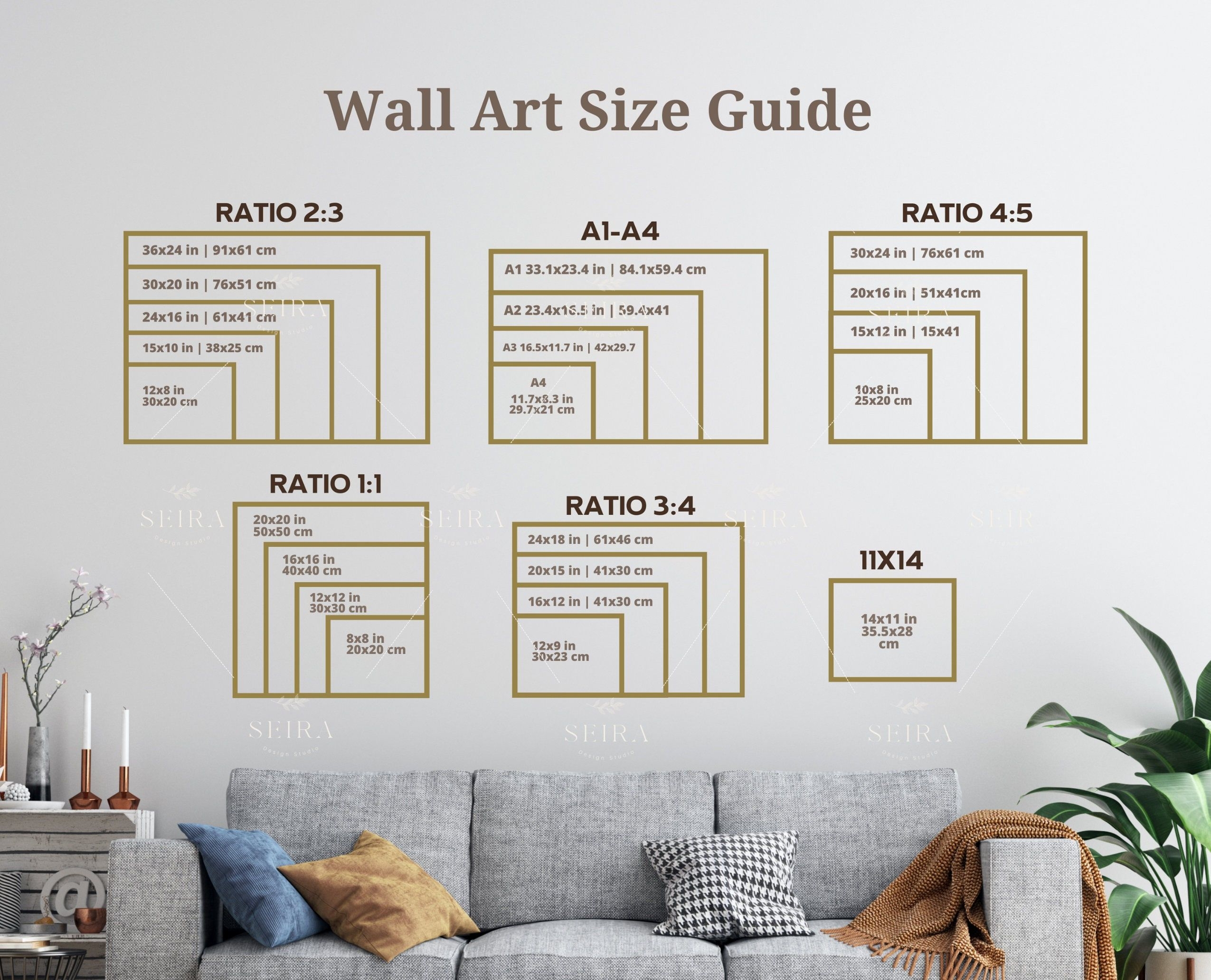 Landscape Wall Art Size Guide Standard Frame Sizes Guide Living Room 