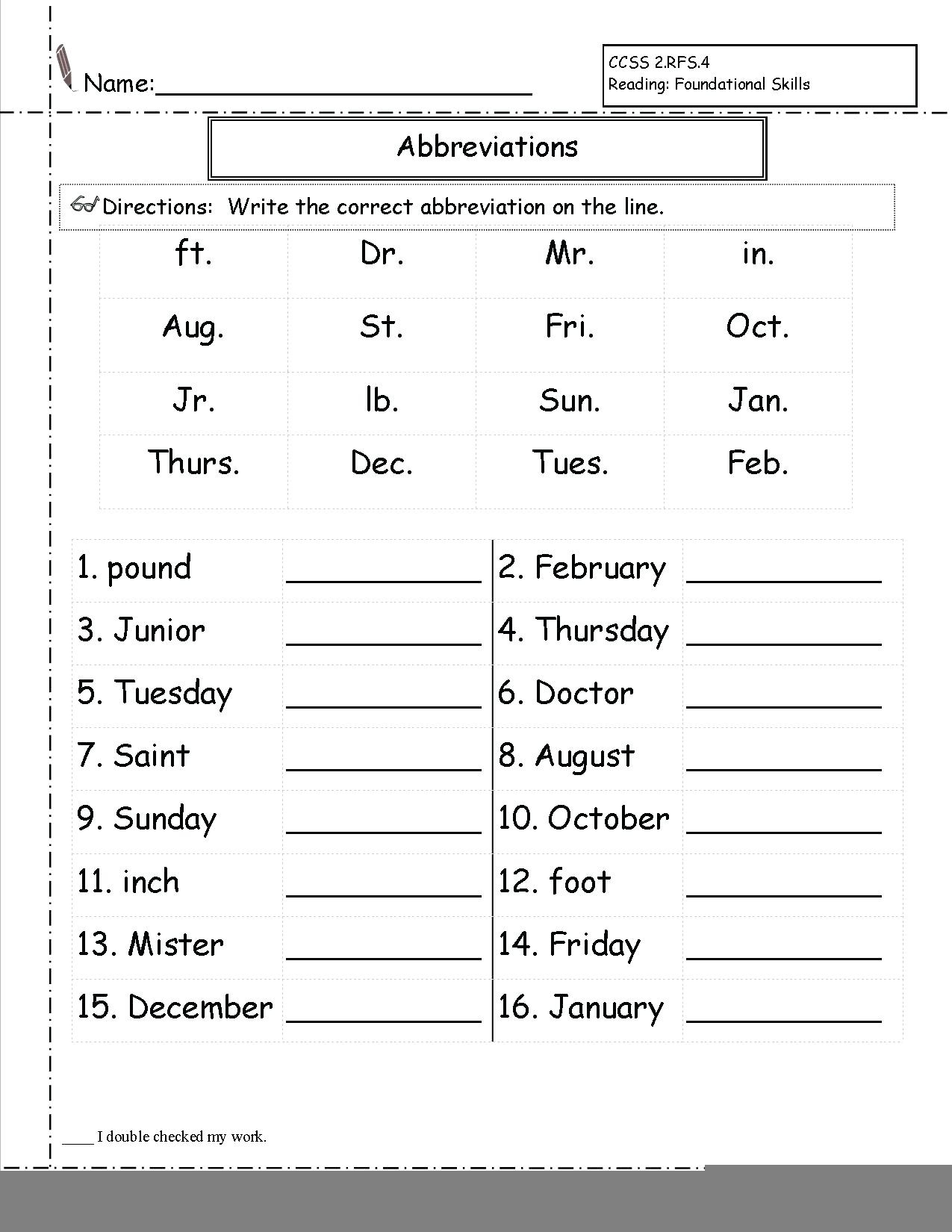 Language Arts 4th Grade Printable Language Worksheets