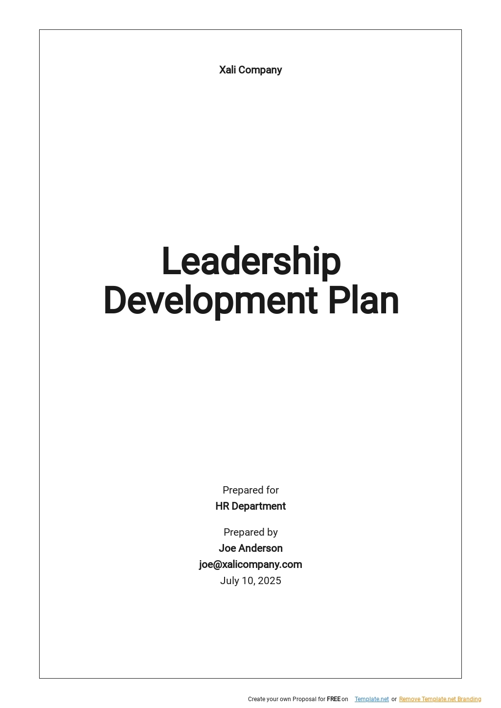 Leadership Development Plan Template Google Docs Word Apple Pages 
