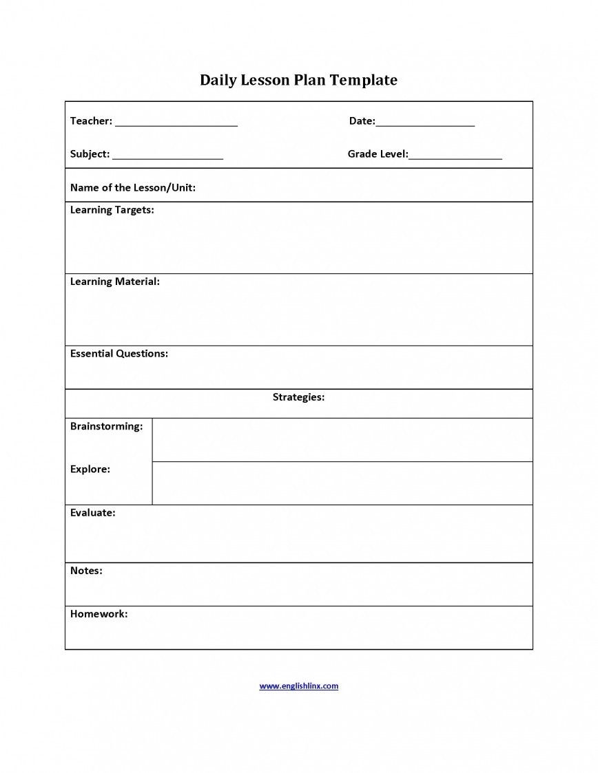 Lesson Plan Template Elementary Best Of Elementary Lesson Plan Template
