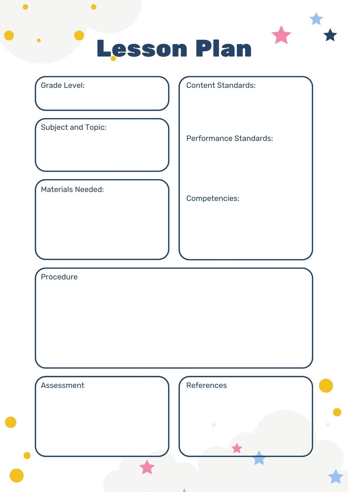 LESSON PLAN TEMPLATE Lesson Plan Planner Printable Academic 52 OFF