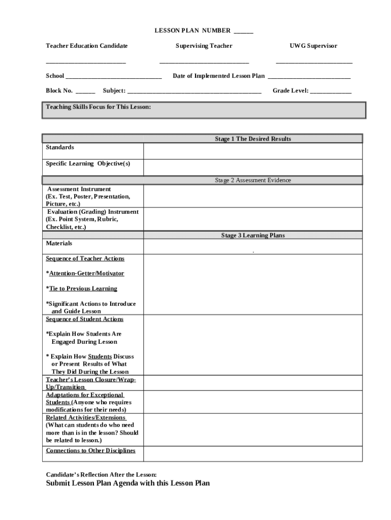 Lesson Plan TemplateTeachers Pay Teachers Doc Template PdfFiller