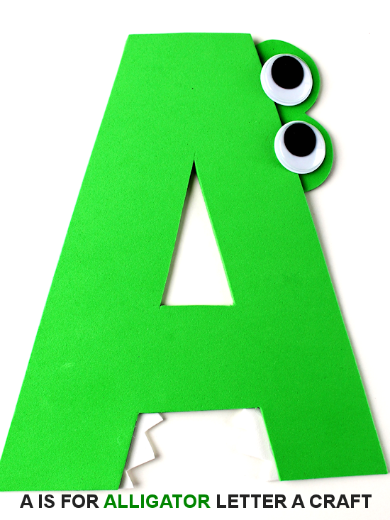 letter a alligator craft printable template