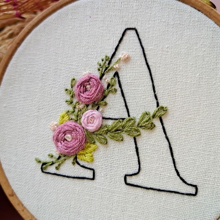 Letter A Embroidery Pattern PDF Embroidery Pattern Digital Instant 