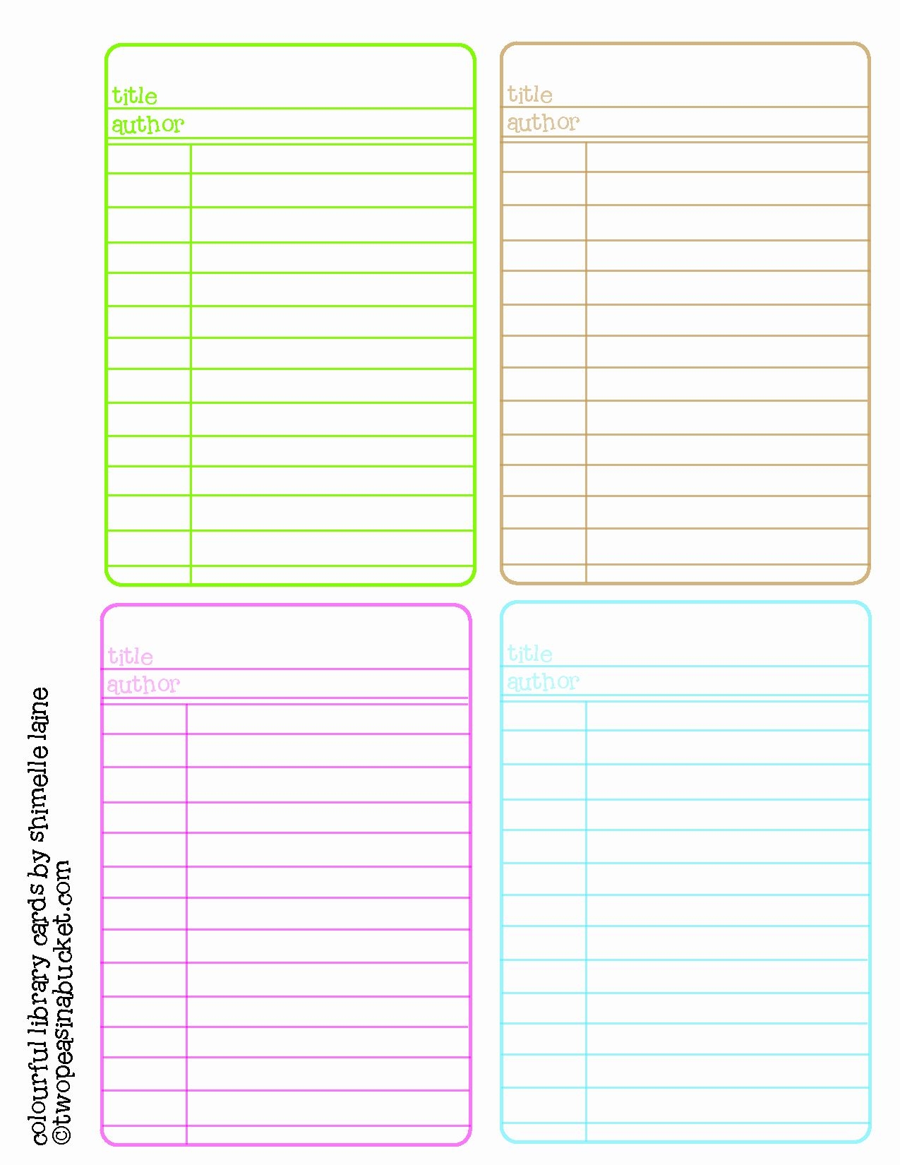 free printable printable library card template
