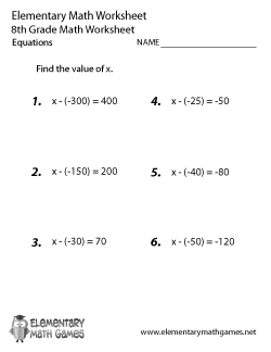 8th grade math linear equations worksheets