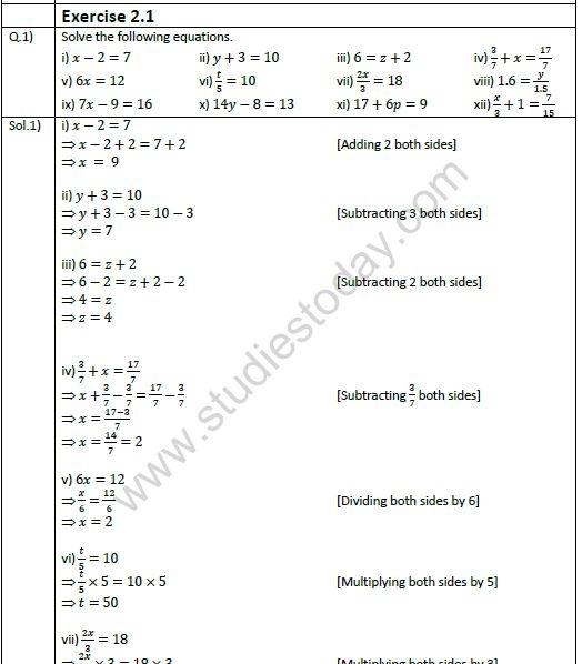 linear equations in one variable worksheet pdf