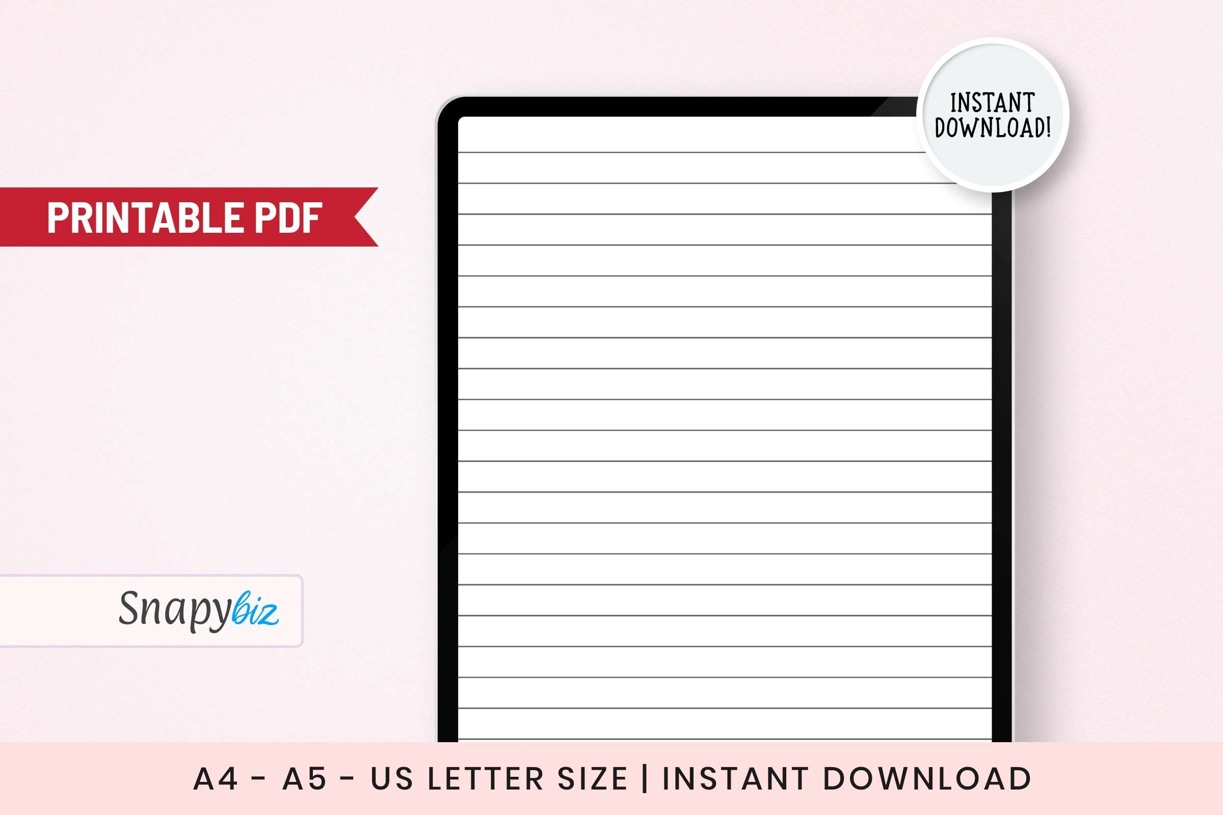 Lined Paper Printable Pdf SnapyBiz