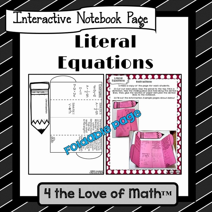 Literal Equations Worksheet Algebra 1 Lovely 10 Best Images About