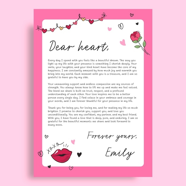 Love Letter Template Design Free Infoupdate